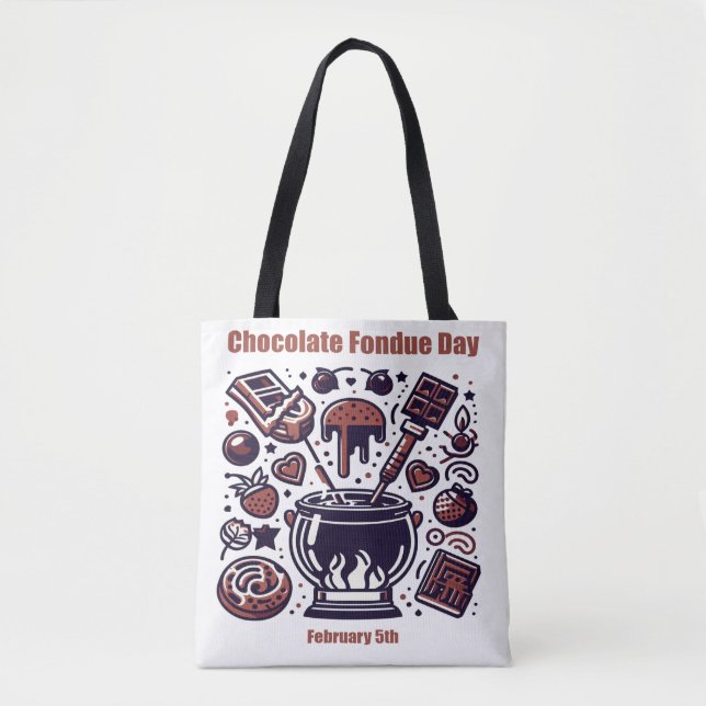 Bolsa Tote 5 de Fev - Dia de Fondue de Chocolate (Frente)
