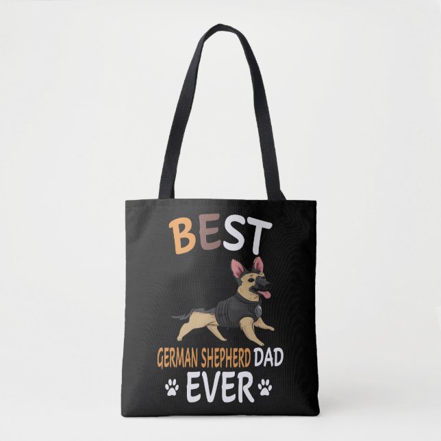 Bolsa Tote 5 Melhor Pai De German shepherd (Frente)
