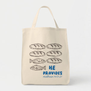 Bolsa Tote 5 Pães e 2 Peixes Alimentando os 5.000 Cristãos
