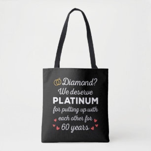 Bolsa Tote 60º Aniversário do Casamento I - Casal Engraçado D