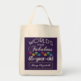 Bolsa Tote 65.º Aniversário Mais Fabuloso Gems Coloridas Ro
