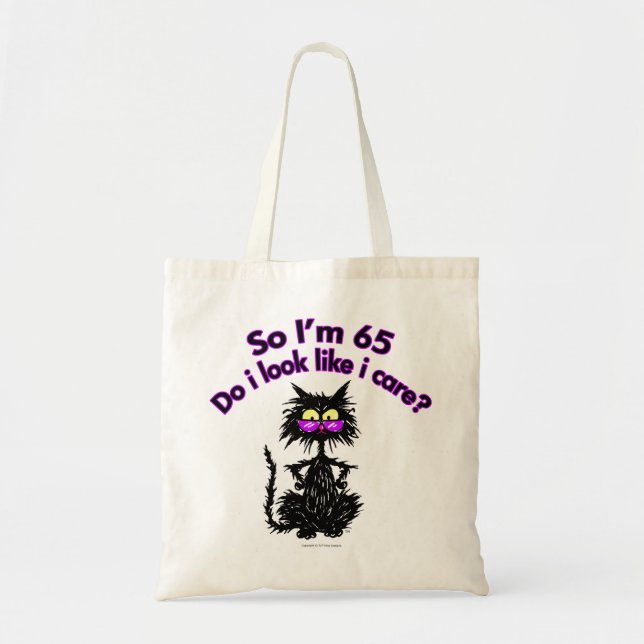 Bolsa Tote 65th Gato do aniversário (Frente)