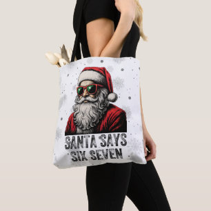 Bolsa Tote 67 Meme Engraçado O Papai Noel Diz Seis Sete Natal