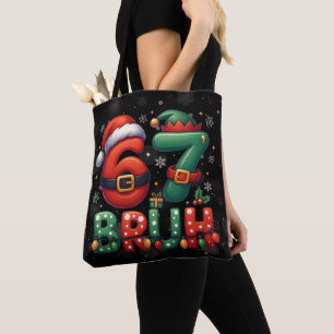 Bolsa Tote 67 Meme Seis Sete Bruh Natal Divertido 6 7