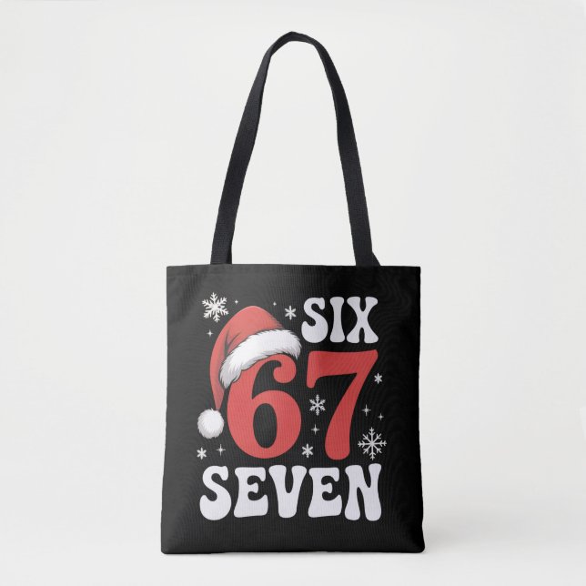 Bolsa Tote 67 Santa Hat Christmas Six Seven Funny Sayings (Frente)