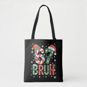 Bolsa Tote 67 Seis Sete Bruh Natal Divertido 6 7 Meme