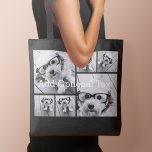 Bolsa Tote 6 Colagem de Fotos Texto Opcional — CAN Edit Color<br><div class="desc">Adicione seus fotos favoritos a este modelo divertido. Você pode usar fotos quadradas ou quaisquer fotos para esta grade.</div>
