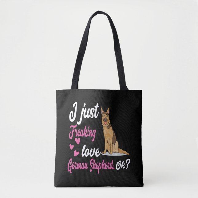 Bolsa Tote 6 Eu Apenas Apanhei German shepherd De Amor OK (Frente)