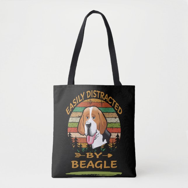 Bolsa Tote 6 Facilmente Distraído Por Beagle (Frente)
