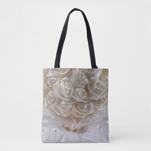 Bolsa Tote 7060-Buquê de Casamentos com Anéis (Frente)