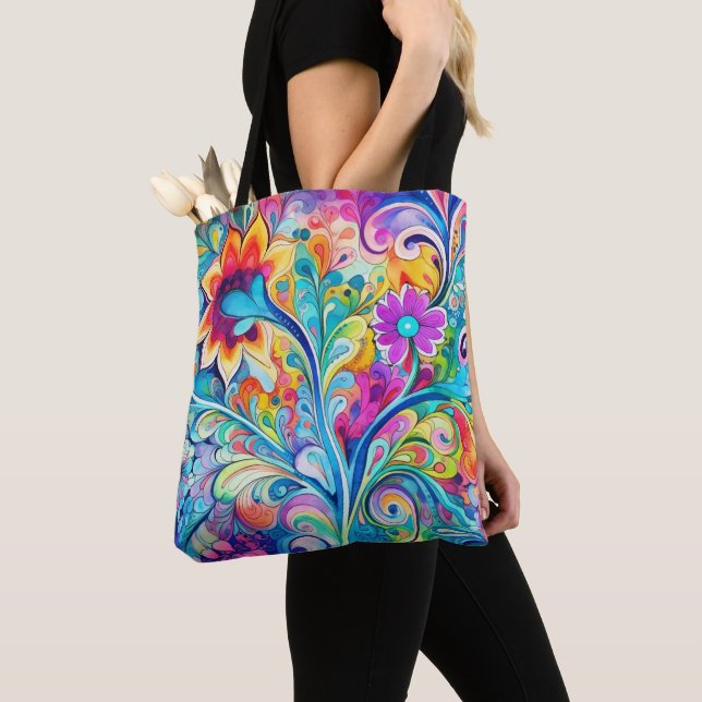Bolsa Tote 70s 60s Psicodélico Retro Hippie (Close Up)