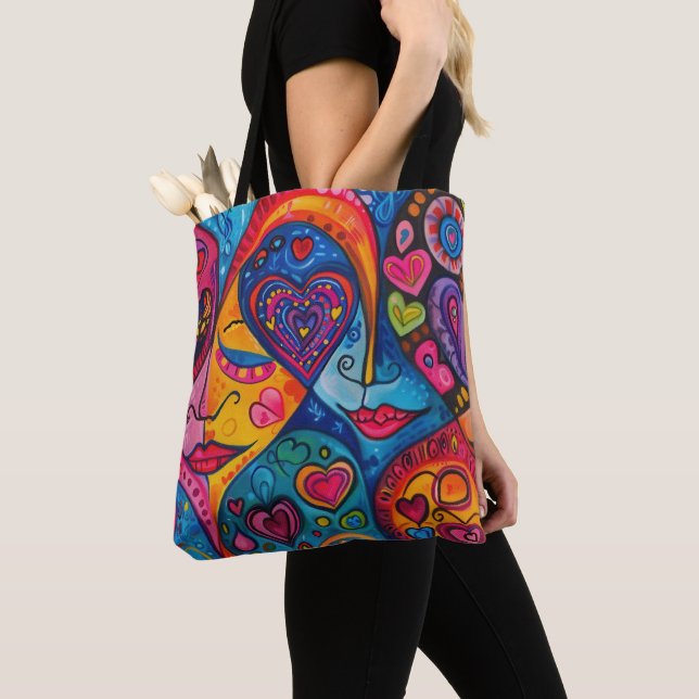 Bolsa Tote 70s 60s Psicodélico Retro Hippy (Close Up)