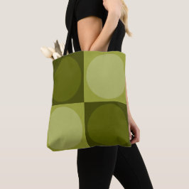 Bolsa Tote 70s Checks and Circles Green