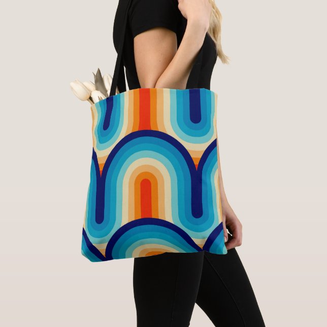 Bolsa Tote 70s Rainbow Curves (Close Up)