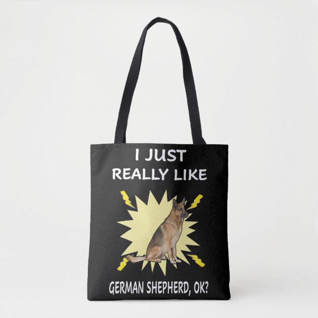 Bolsa Tote 7 Eu Realmente Gosto Do German shepherd OK (Frente)