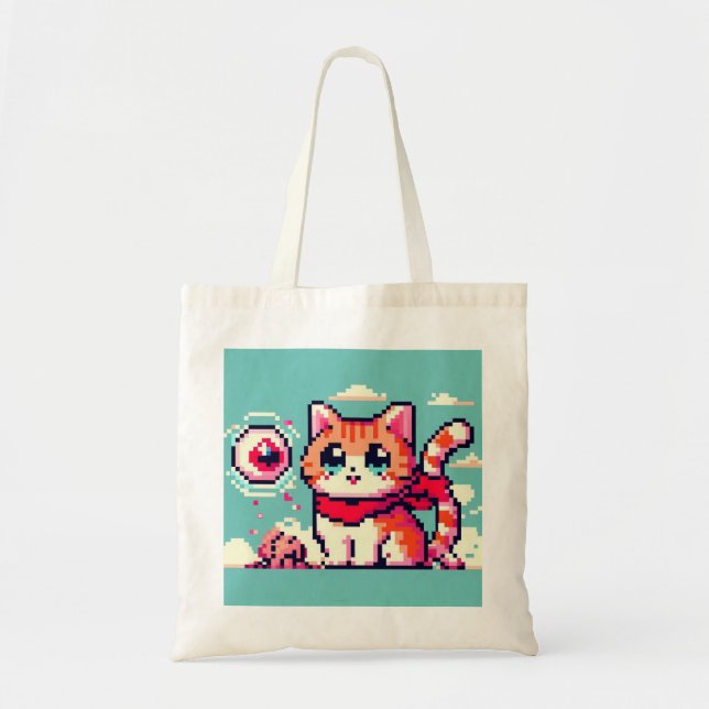 Bolsa Tote 80's 8bit cat (Frente)