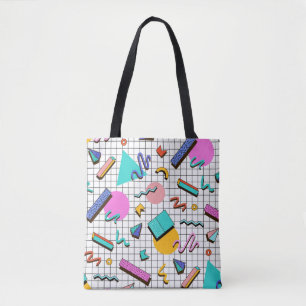 Bolsa Tote 80s Brilhante Verificado: Vintage Geométrico.