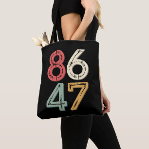 Bolsa Tote 86 47 Anti Trump Vintage 80s Estilo retroativo