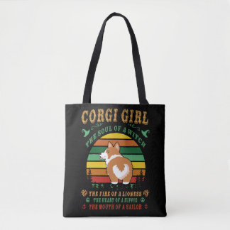 Bolsa Tote 8 Corgi Girl Witness Lioness Hippie Sailor