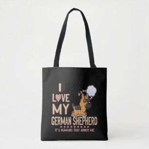 Bolsa Tote 8 Eu adoro o meu German shepherd É o Homem que irr