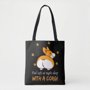 Bolsa Tote 8 Sinta-Se Seguro Ao Dormir À Noite Com Um Corgi