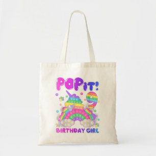 Bolsa Tote 9º Aniversário Pop do Unicórnio Fidget Da Rapariga