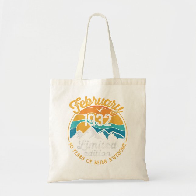 Bolsa Tote 90 Birthday Gift 90 Anos É Espetacular Desde Febr (Frente)