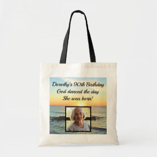 BOLSA TOTE 90 DE ANIVERSÁRIO PERSONALIZADO DE FOTO SUNRISE