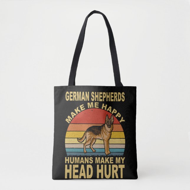 Bolsa Tote 9 German shepherd Me Fazem Humanos Felizes Fazendo (Frente)