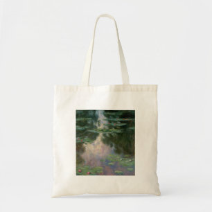 Bolsa Tote A ÁGUA ESTÁ EM PINK VERDE POND, por Claude Monet