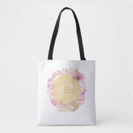 Bolsa Tote A alegria do Senhor é a minha Força Floral