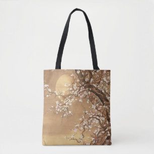 Bolsa Tote A ameixa japonesa floresce à lua