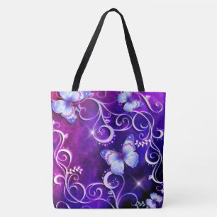 Bolsa Tote A arte 3 da borboleta toda sobre - imprima a