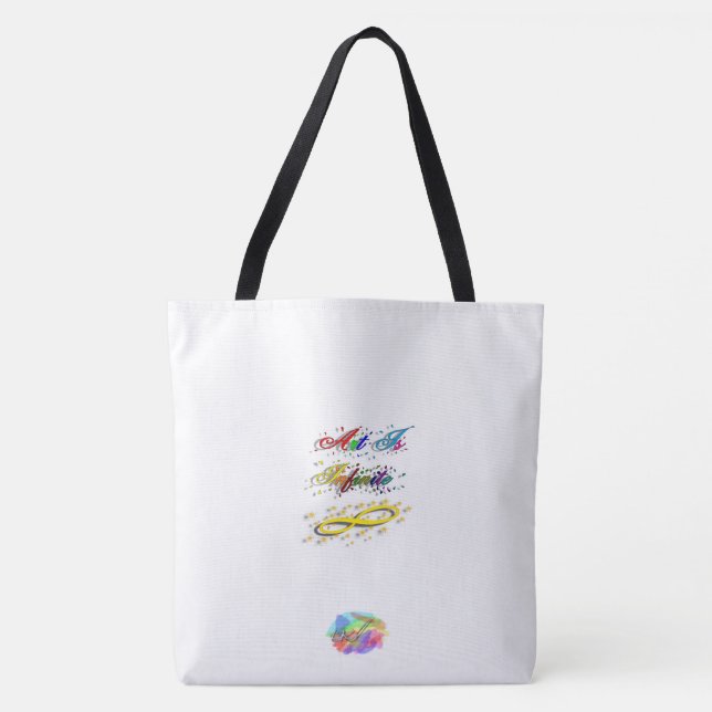 Bolsa Tote A arte é infinita com coelho de Bertie (Frente)