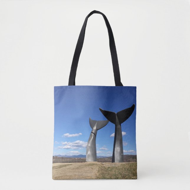 Bolsa Tote A baleia ata a sacola (Frente)