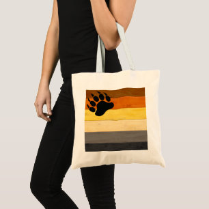 Bolsa Tote A bandeira do Orgulho Urso de SlipperyJoe madeira