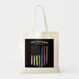 Bolsa Tote A bandeira dos primeiros respondedores da América 