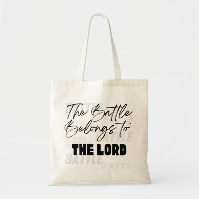 Bolsa Tote "A batalha pertence ao Senhor" Tote Bag (Frente)