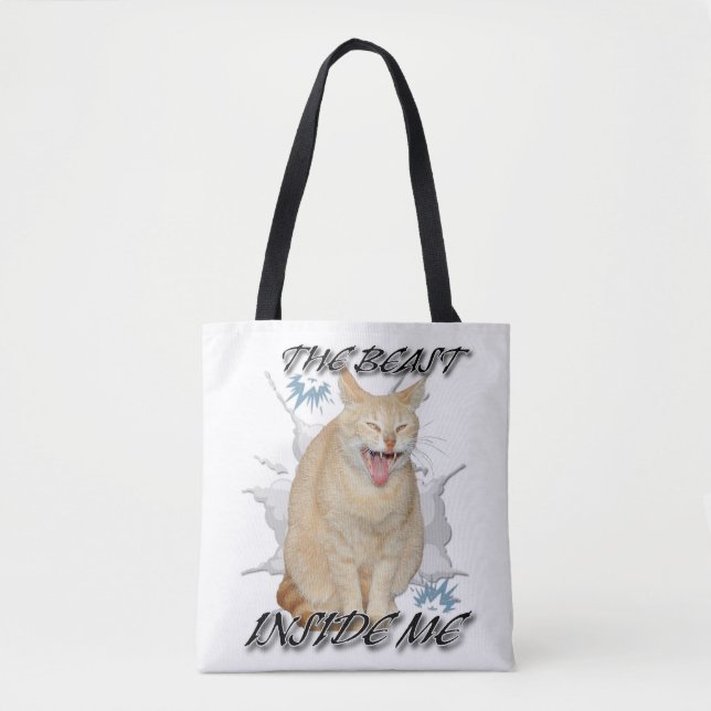 Bolsa Tote A Besta Dentro de Mim sacola engraçada de meme (Frente)