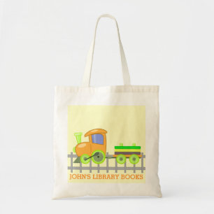 Bolsa Tote A biblioteca alaranjada do trem registra a sacola