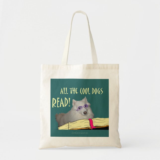 Bolsa Tote A biblioteca - Samoyed - cães legal leu a (Frente)