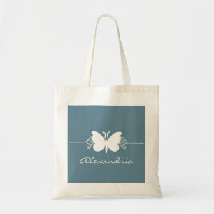 Bolsa Tote A borboleta azul desvanecida roda sacola