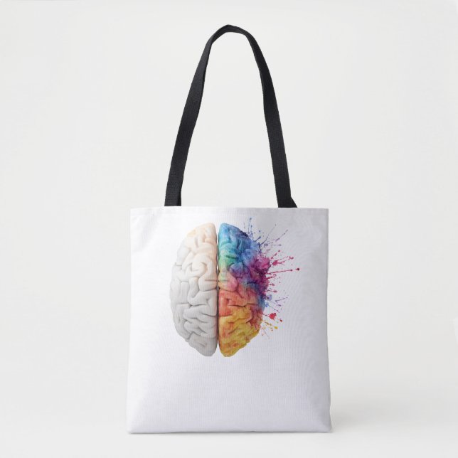 Bolsa Tote A brain divided between logical and creative sides (Frente)