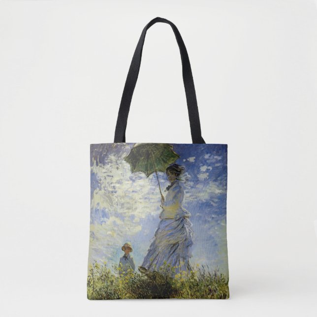 Bolsa Tote A caminhada, senhora com um parasol (Frente)