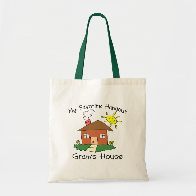 Bolsa Tote A casa do grama favorito do lugar frequentado (Frente)