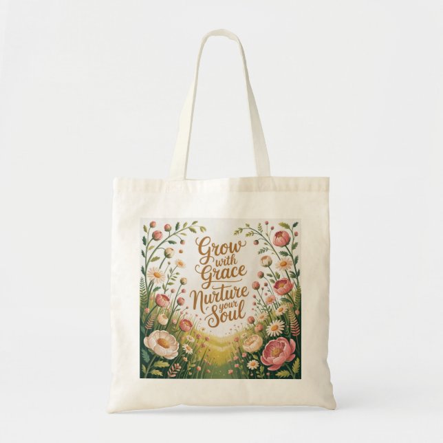 Bolsa Tote A Cena do Caminho do Jardim Cresce com a Cotação d (Frente)