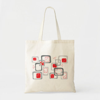 Bolsa Tote A cereja vermelha retro esquadra a sacola do