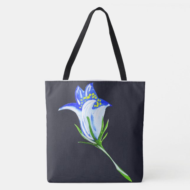 Bolsa Tote A Cinza Negra Azul-Orquídea (Frente)