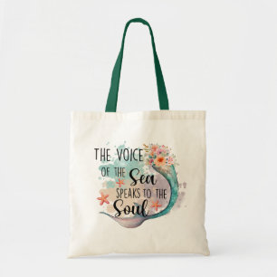 Bolsa Tote A Citação da Voz do Mar da Sereia