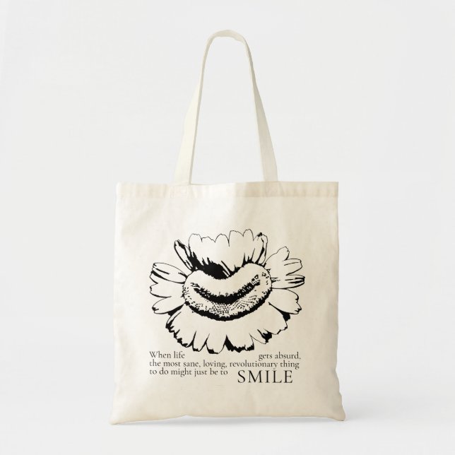 Bolsa Tote "... a coisa mais sensata a fazer é SORRIR"  (Frente)